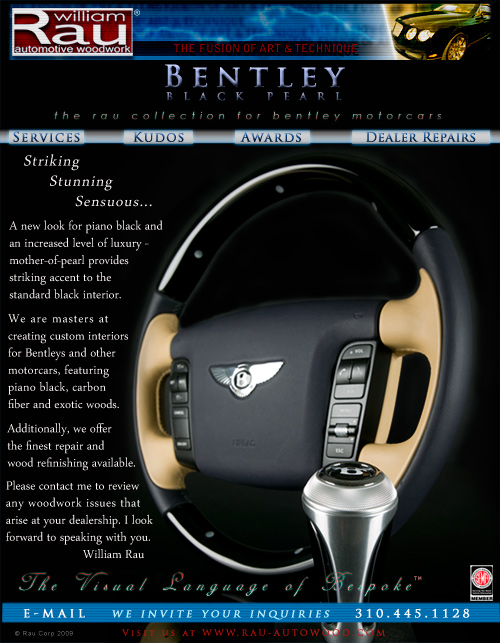 Bentley Black Pearl Steering Wheel